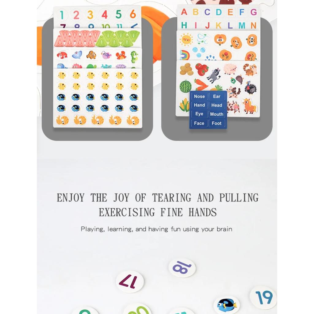 Montessori Baby Busy Book My First Quiet Book Paste Early Learning Education Toy Children Toy Matching Game for Babies
