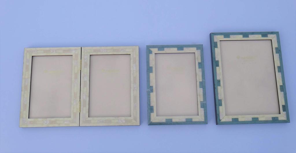 natalini Shell Wooden Photo Frame, 2-Sided, Made in Italy, 10 x 15cm, Postcard Size, Double Fold, Q-H-20, White, Small