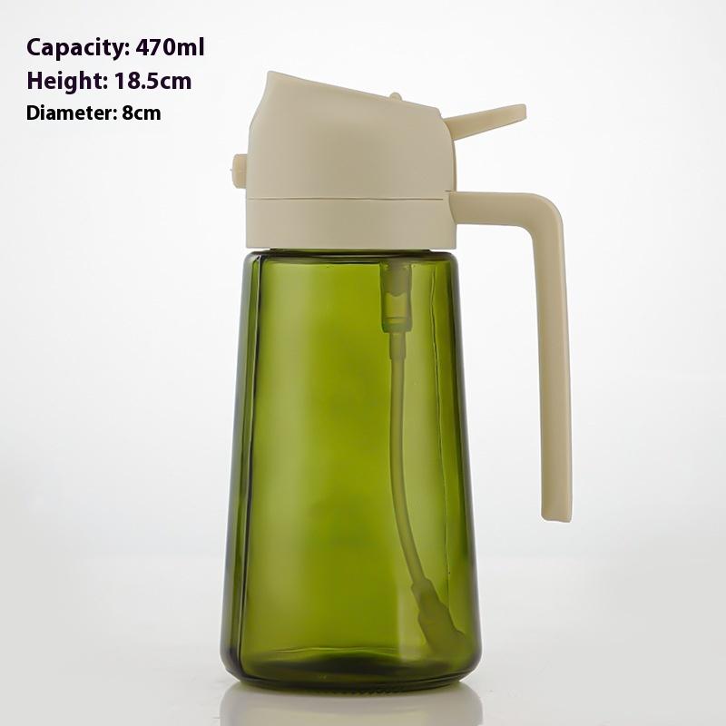 470ml Küchen Olivenölspender, 2in1 Olivenöl Sprüher für Speiseölspender, Haushalts Heißluftfritteuse Outdoor Picknick Gadgets