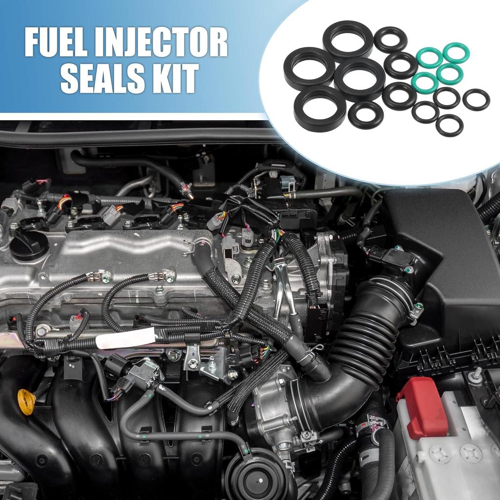 Fuel Injector O Rings Seals Fuel Injector Repair Kit for Honda Accord Civic 1988-2002 Rubber Black (Set of 4)