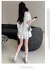 2026 Rhinestone Maternity Summer Outfit: Loose Short-Sleeve Top & Skirt Set for Slimming and Tummy-Covering.