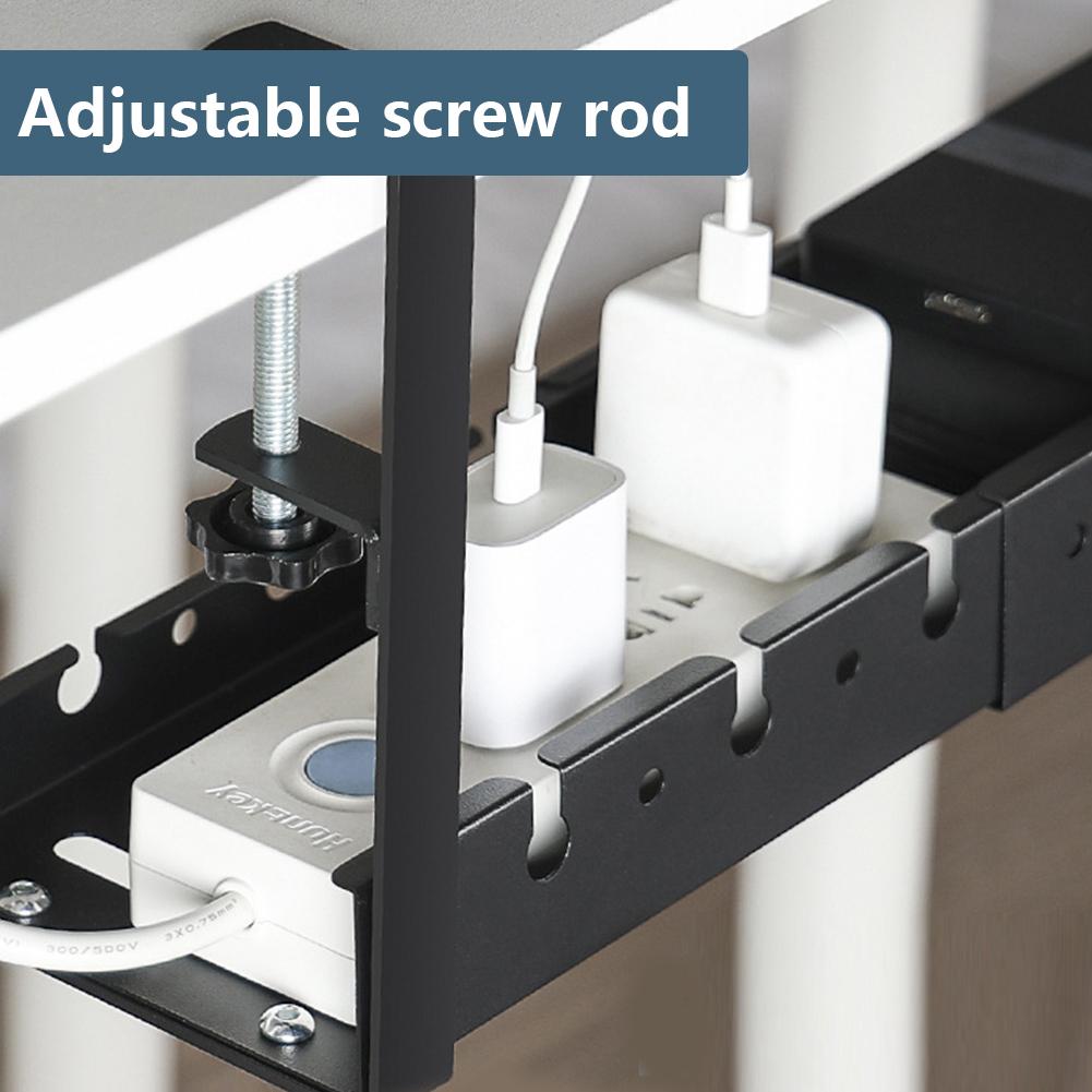 Under Desk Cable Management Cable Tray Telescopic Under Table Storage Rack Metal Cable Tray Basket Heavy Duty for Cords