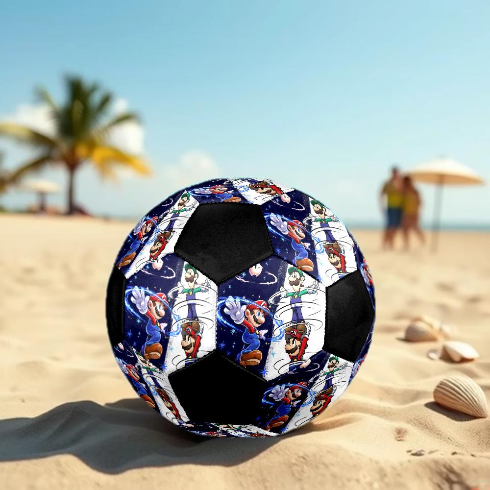 Super Mario2 Soccer Ball Colorful All Ages Machine Stitched PVC Competition Ready Durable High-Bounce.SIZE5