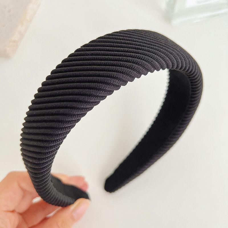 Retro Hair Band Headdress Hairpin Knitted Hair Tie Sponge Headband Solid Color