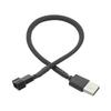 1Pc Case Fan Adapter Connector Cable Usb 2.0 A Male To 3-Pin Pwm 5V Usb Sleeved Fan Power Adapter Cable