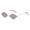 New Metal Half-frame Sunglasses, Fashionable Small Diamond-shaped Half-frame Sunglasses, Simple Literary Beach Sunglasses UV400