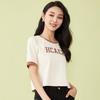 Women's Versatile Patchwork Print Short Sleeve T-Shirt