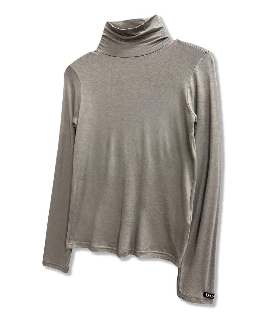 Damiswi Slim Turtleneck Long Sleeve_Beige