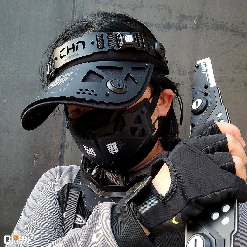 Punk Techwear Style Mechanical Mechs Visor Baseball Cap Man Woman Halloween Cosplay Tactical Hat Headgear