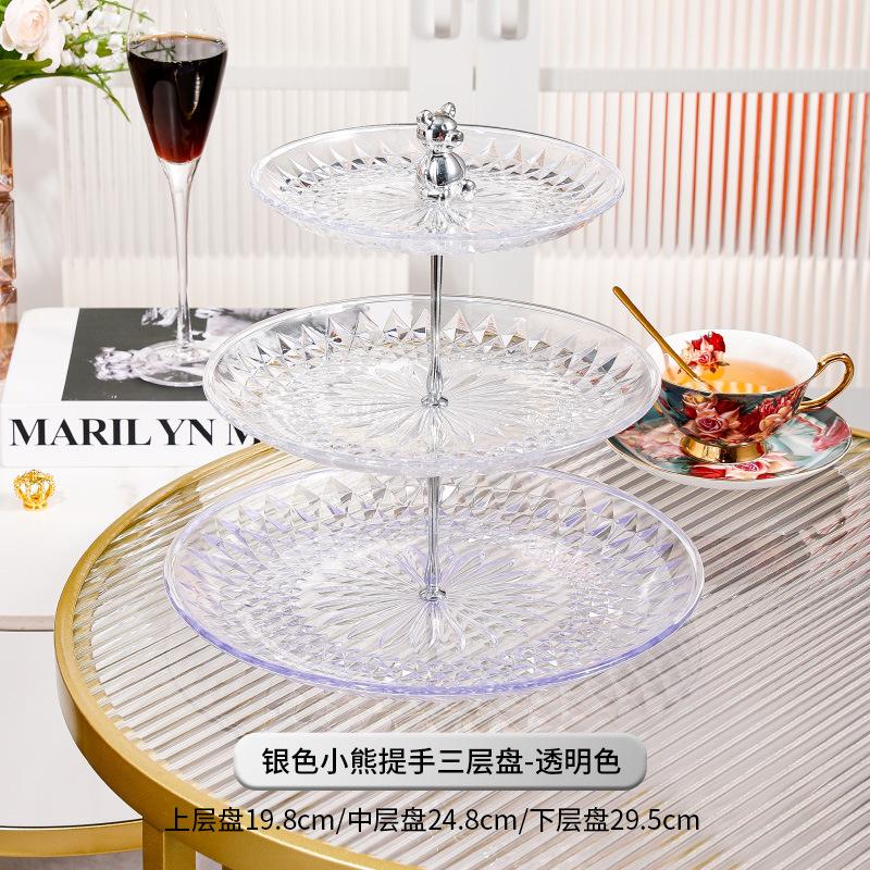 Acrylic Cake Pan Multi-layer Cake Stand Dessert Plate Dim Sum Dish Fruit Plate Candy Tray Snack Tray Bread Plate Fruit Holder