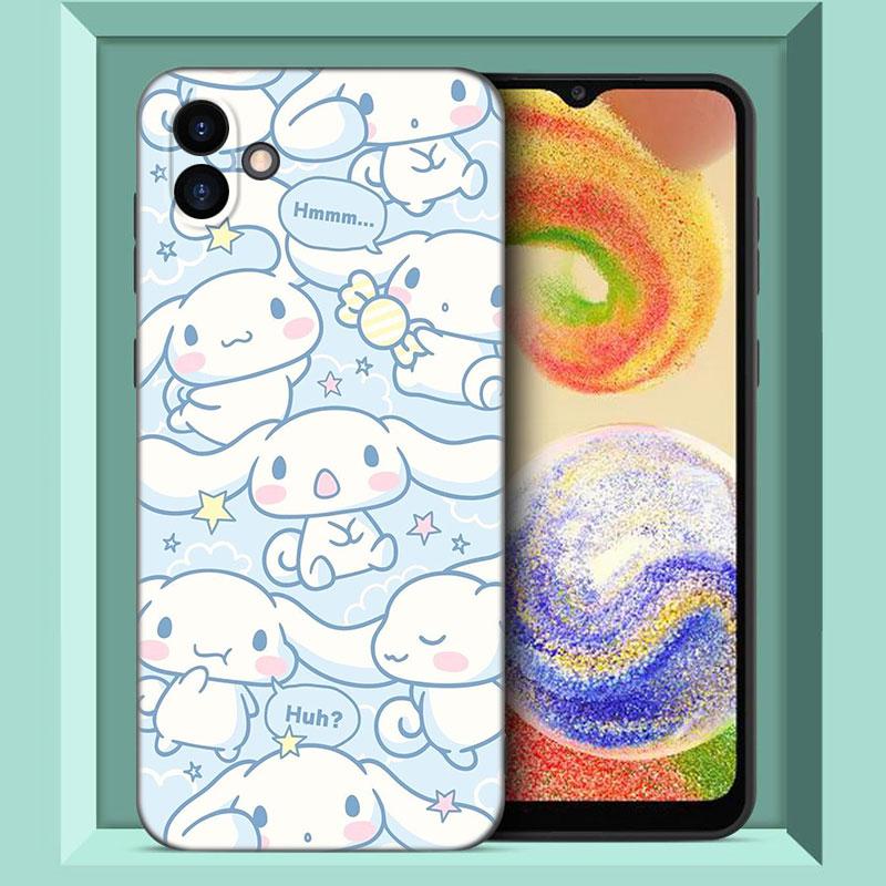 Kawaii Cinnamoroll Black Silicone Phone Case For Samsung Galaxy A01 A03 Core A04 E A02 A05 A10 A20 A21 A30 A50 S A6 A8 Plus A7