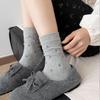 Autumn/Winter Retro Floral Preppy Women's Mid-Calf Scrunch Socks