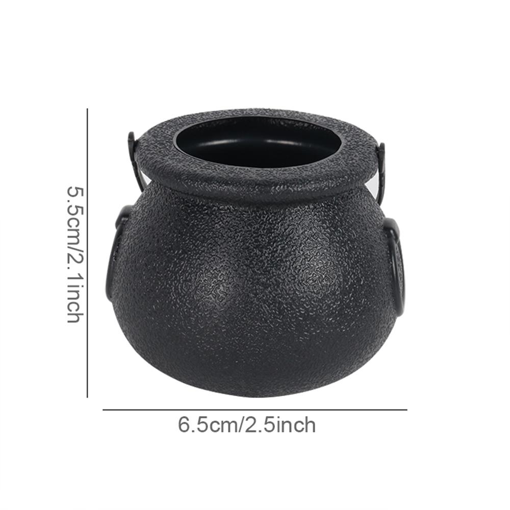 6/12pcs Halloween Candy Bucket Mini Black Candy Kettles Cauldron Pot Trick Or Treat Holder Halloween Party Decoration Prop