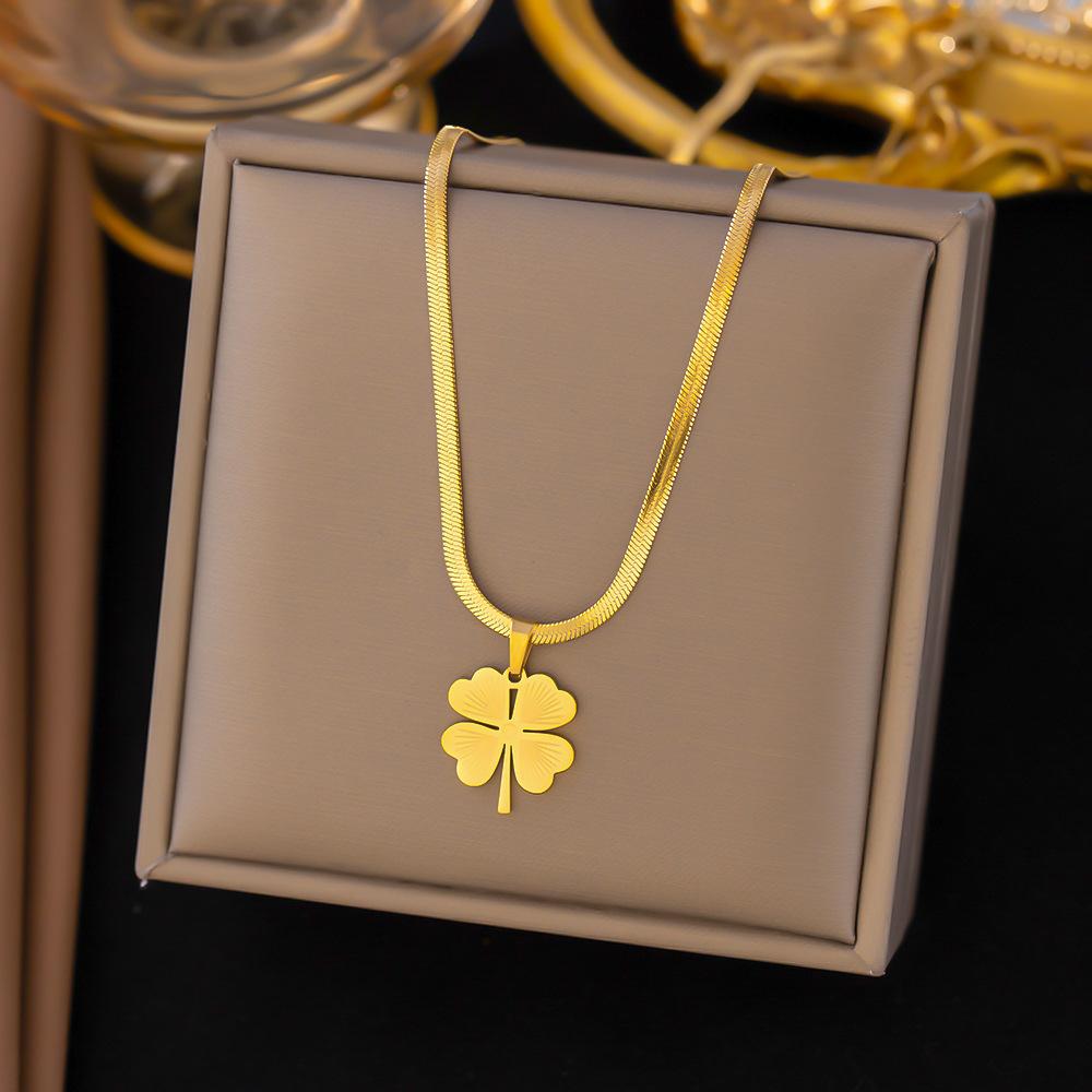 Stainless Steel Flower Pendant Necklace For Women Fashion Ladies Gold Color Clavicle Chain High Quality Jewelry Wedding Gifts