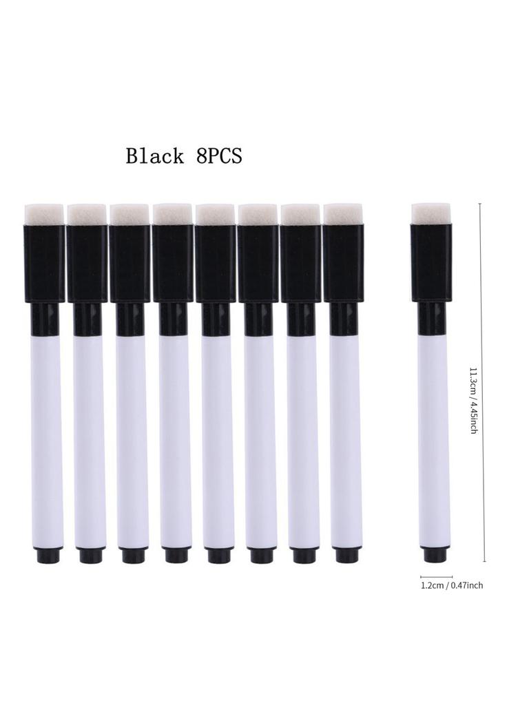 25/50Pcs Black Dry Erase Markers With Eraser Cap-Miniwhite Board Marker For Office School Supplies-Vastea