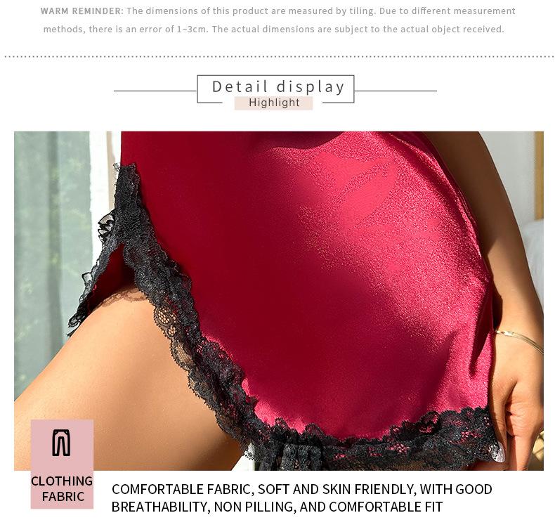 Women's Spaghetti Strap Imitation Silk Pajamas - Sexy & Comfortable Summer Nightgown, European & American Fashion Homewear.