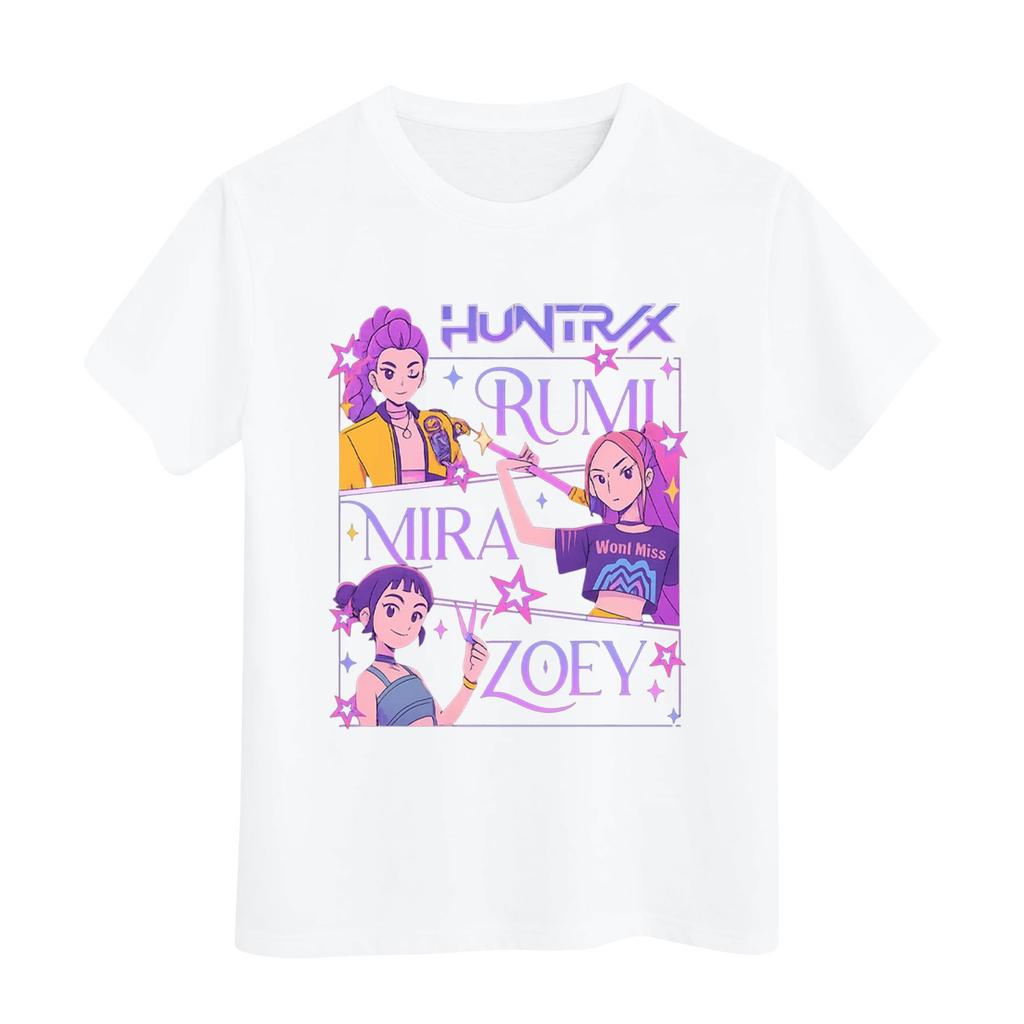 Boys Girls Round Neck Casual Printed Short-sleeved T-shirt Top