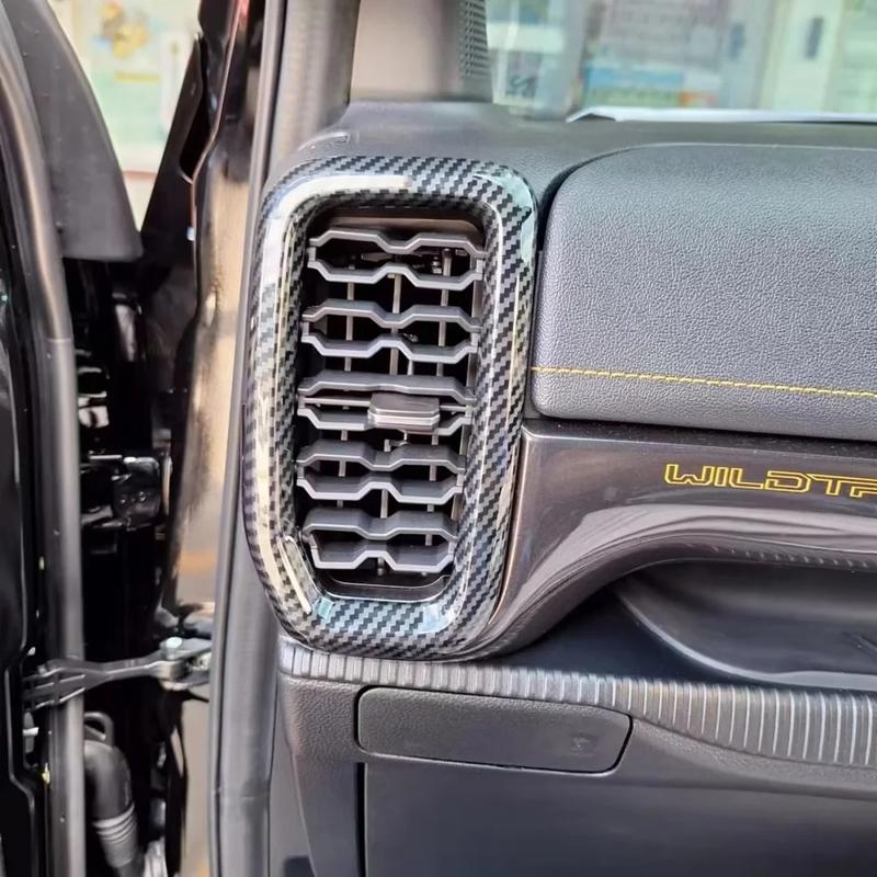 For Ford Everest Ranger T9  2024 ABS Carbon Front Dashboard AC Air Outlet Vent Frame Cover Trims Car Styling Accessories