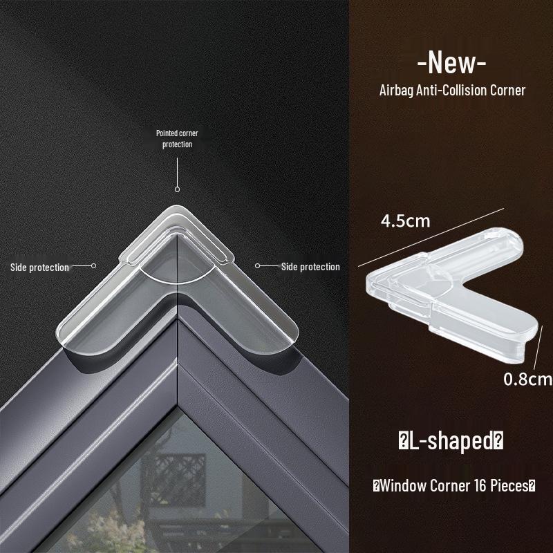 Aluminum Window Anti-Collision Silicone Corner Protector for Inward Opening Windows - Safety Right Angle Sleeve
