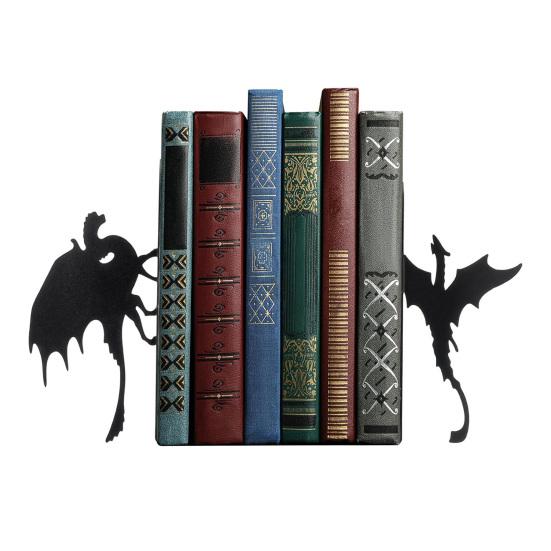

Metal Animal Bookends Black Cat/Reindeer/Dragon Book Ends for Home Office Bookshelf Desk Decor Cute Book Stopper Gifts for Women D
