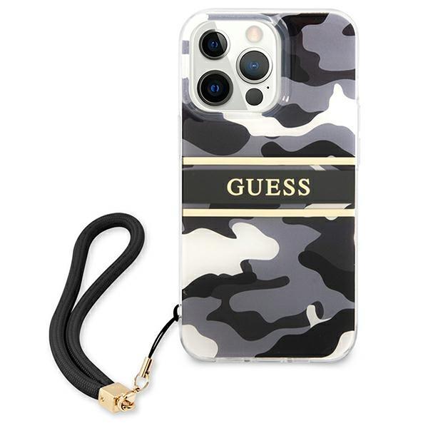 Guess Guhcp13Lkcabbk Iphone 13 Pro / 13 6,1 Czarny/Black Hardcase Camo Strap Collection
