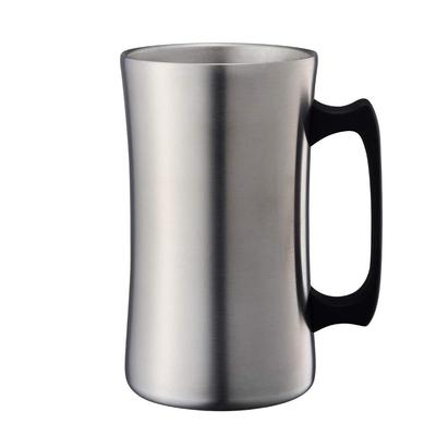 Doshisha Trinkbecher Mega Mug Silber Schwarzer Griff 1,0L