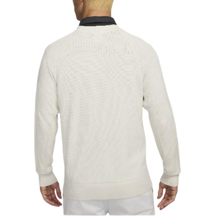 Nike Logo Print Pullover Crew Neck Long Sleeve Sweater Men Sweater Beige FQ8832-072