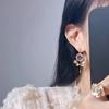 Korean Dongdaemun Rhinestone Crystal Flower Earrings for Girls - Elegant and Creative Design