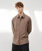 Jeilium Mael Side Slit Cotton Shirt Brown