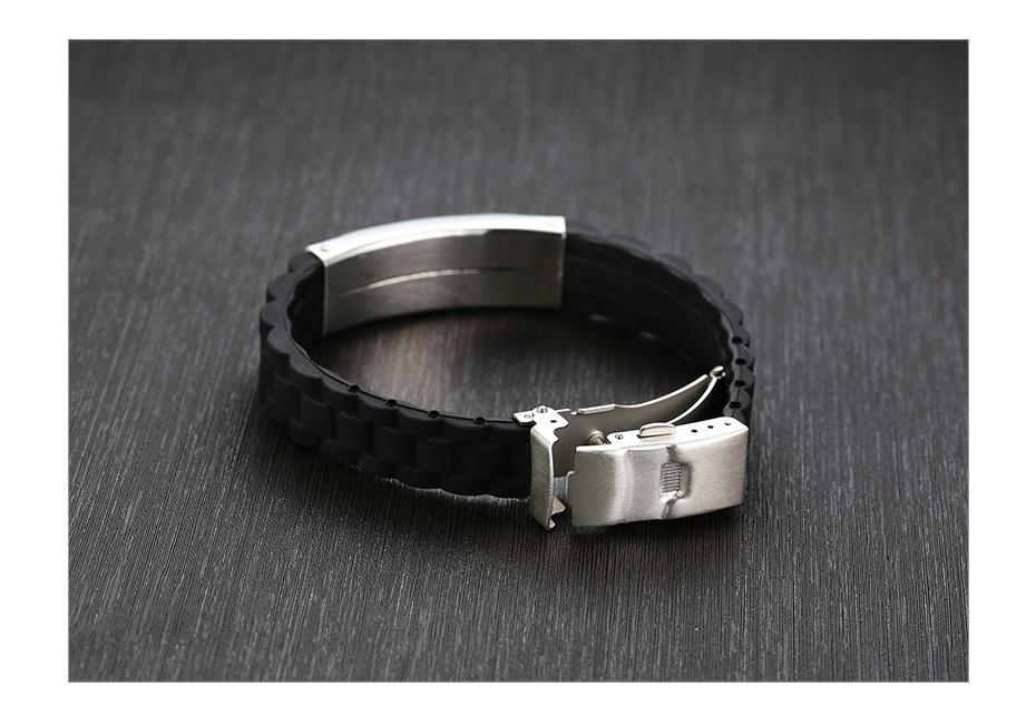 Personalisierbare Namensgravur Krankheitsinformationen Notfall-ID-Armbänder für Männer Schwarzes Silikon Sport Medizinischer Alarm Unisex Handgelenk-Armbänder
