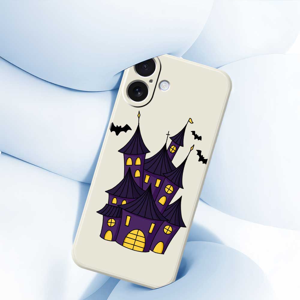For iPhone 17 Case Bat Castle Pattern Printing Straight Edge TPU Phone Back Cover