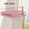 10PCS/SET Flock Coated Non-Slip Hangers for Home & Clothing Store - Space Saving Closet Organizer, Shoulder-Friendly No Crease