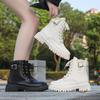 Retro temperament fashionable platform lace-up short boots 2025 autumn and winter new fashionable versatile side zipper Martin boots women