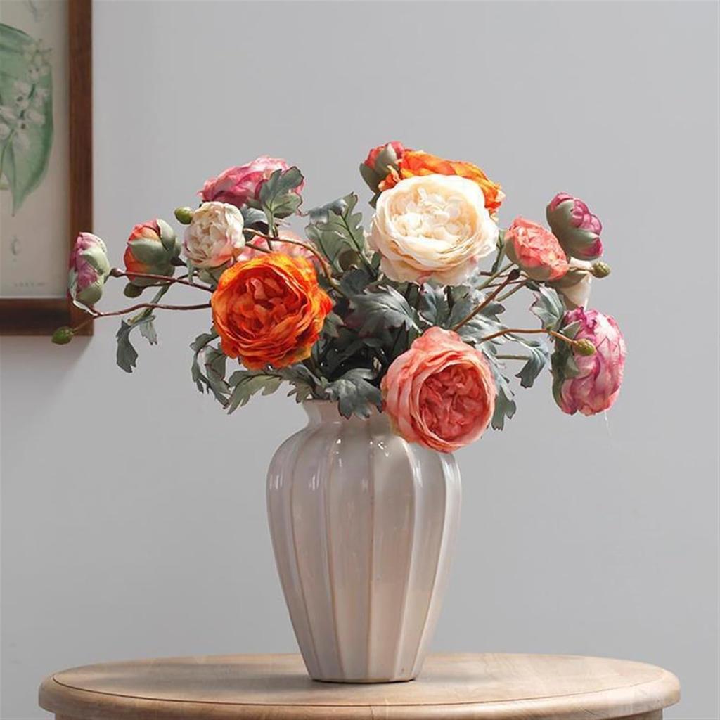 Vases for Flowers Simple Ceramic Vase Flower Vase Dried Flower Arrangement Retro Vase Decoration Living Room Bedroom Study Decoration Flower Vases