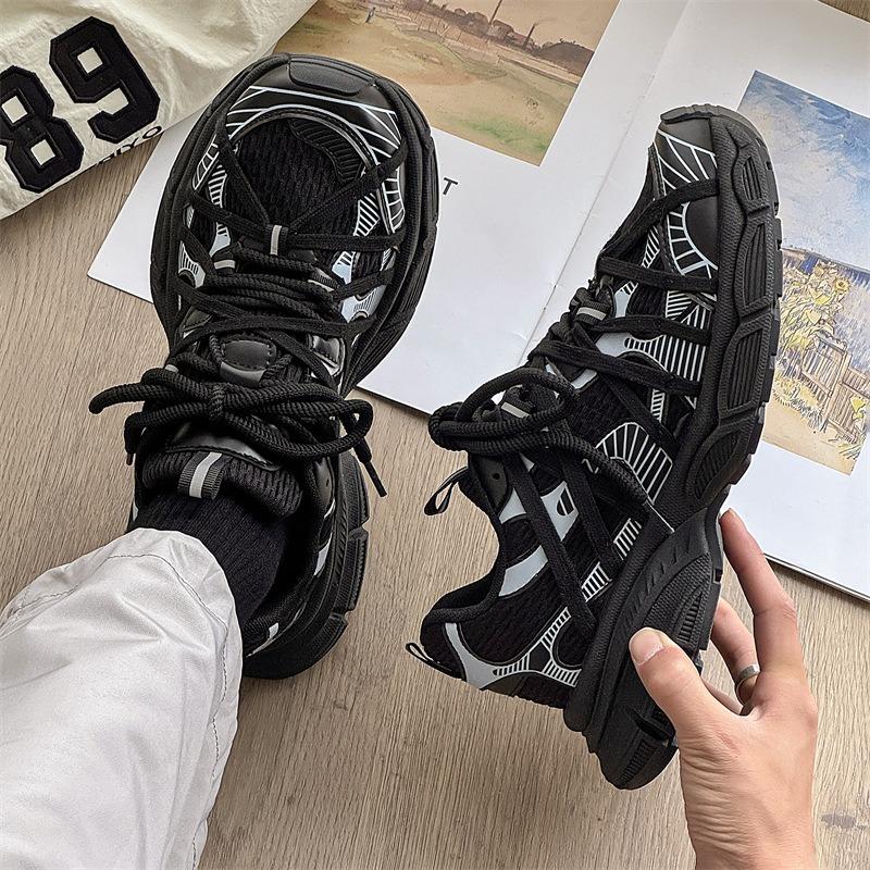 Fashion Sneakers for Men Chic Breathable Anti Slip Mesh Thick-soled Sneaker Mens Light Comfort Outdoor Casual Sneakers Zapatillas Hombre