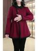 Autumn/Winter Woolen A-line Slimming Collared Shirt for Middle-Aged Women