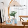 White Ceramic Vase Set of 2 for Home Decor, Round Matte Donut Vases for Pampas Grass, Nordic Style Flower Vases for Living Room Table Office Bedroom