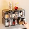 Wall-Mounted Multi-Compartment Kitchen Seasoning Jar Set: Moisture-Proof, Sealed Jars for Spices, Salt, and Chili.