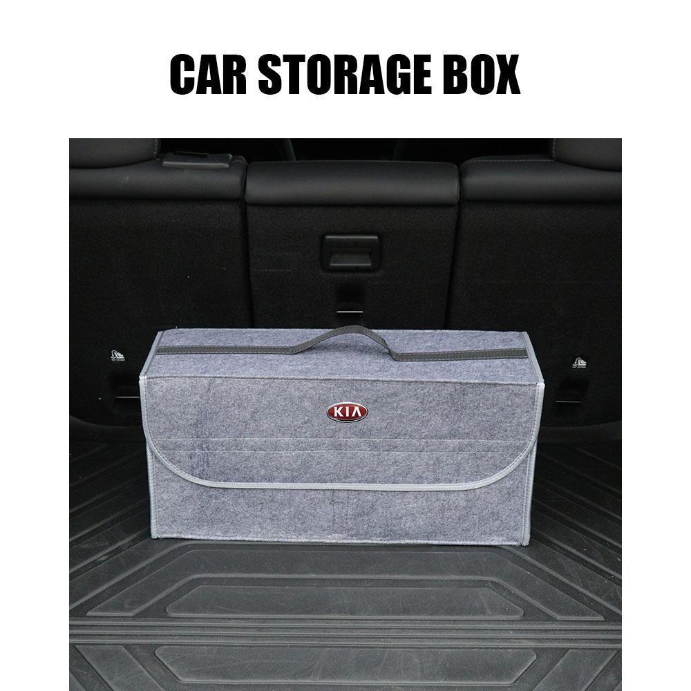 1Pcs Fashion New Car Soft Felt Storage Bag Organizer Cars Foldable Trunk For KIA Cerato Sportage R K2 K3 K5 Sorento Sportage R Rio Soul Car Accessorie