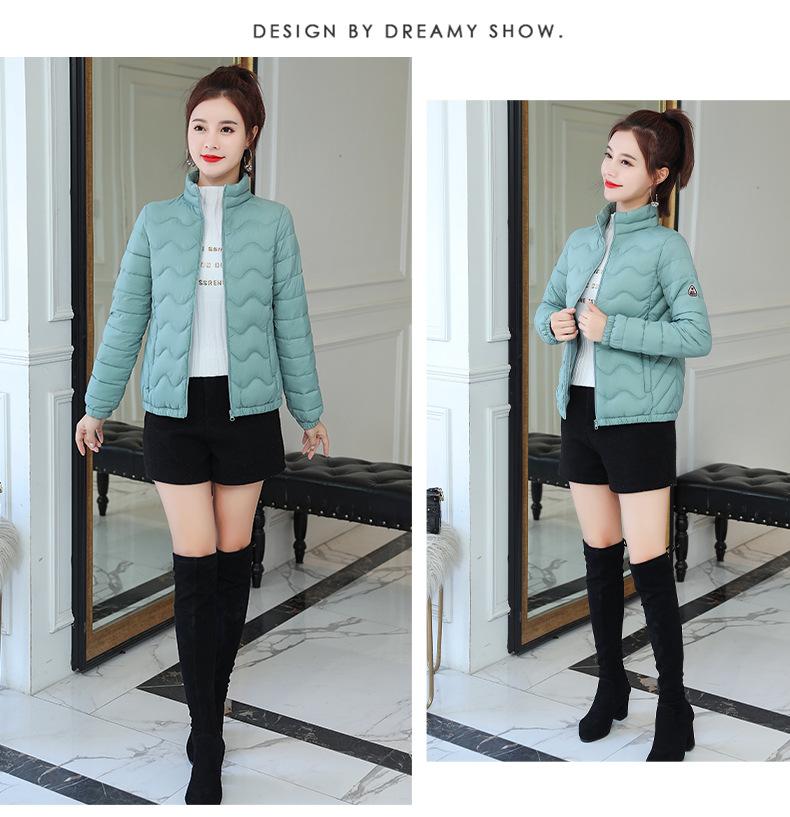 New light and thin cotton-padded clothes women's short short slim-fitting down cotton-padded clothes student stand-up collar cotton-padded jacket autu
