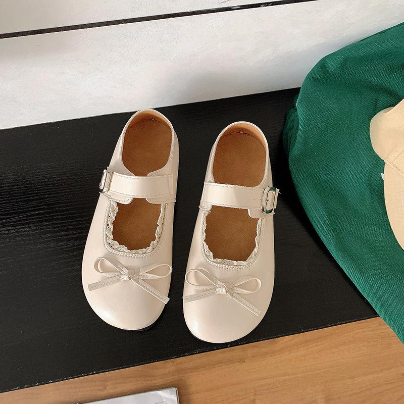 

Французский балетный стиль, туфли на плоской подошве с неглубоким вырезом, увеличивающие внутреннюю высоту, женские летние 2025 новые туфли Мэри Джейн для юбки 40 бежевый