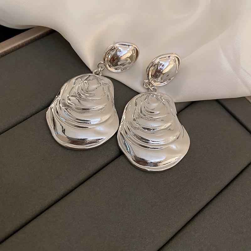 Премиальные серьги-гвоздики с полосками, овальные, серебряные, для тяжелой промышленности, персонализированные серьги