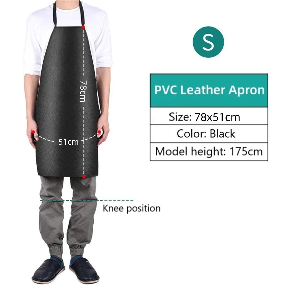 

PVC Leather Apron Waterproof Oilproof Apron For Kitchen Cleaner Thermal Insulation Wear Aprons Cleaner Kitchen Multi-Sizes