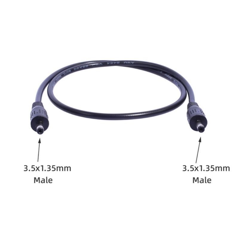 Universal 3.5x1.35mm Male To Male Power Cable 22AWG Copper Wire for Routers, Speakers, Led Lights, Fans, And More