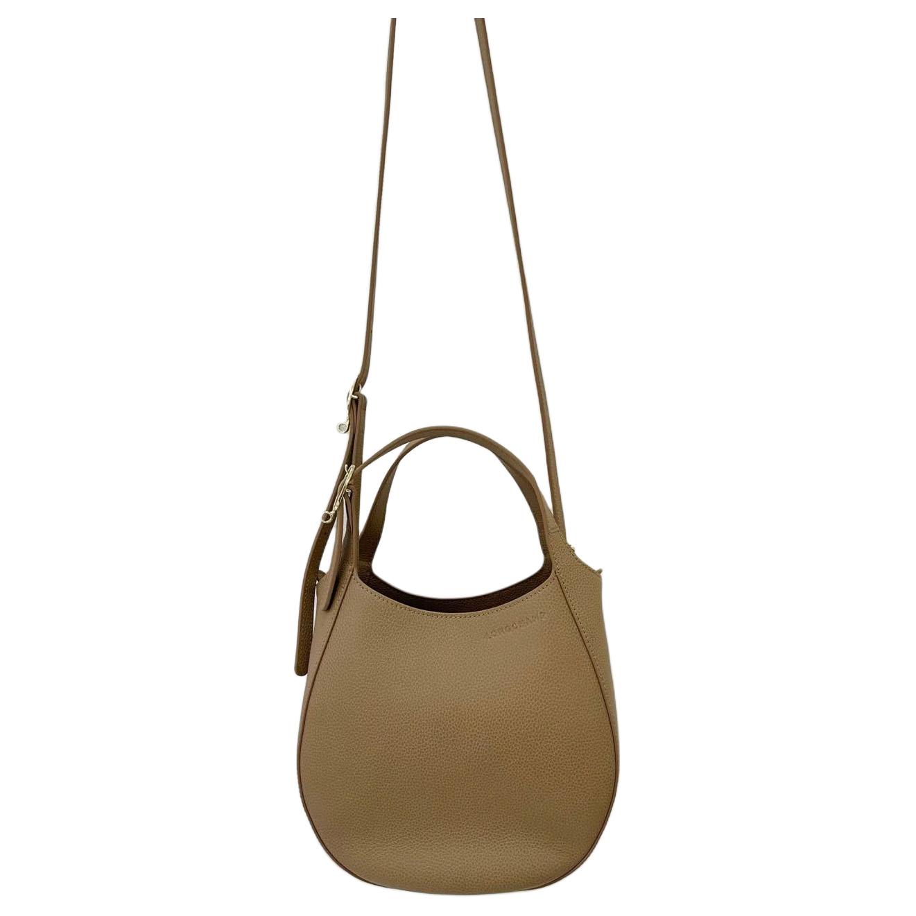 

Longchamp Le Foulonné Letter-Embossed Leather Shoulder Tote Bag Small Women Bags Beige 10328021M13 Basic Set (Bag+Dust Bag)