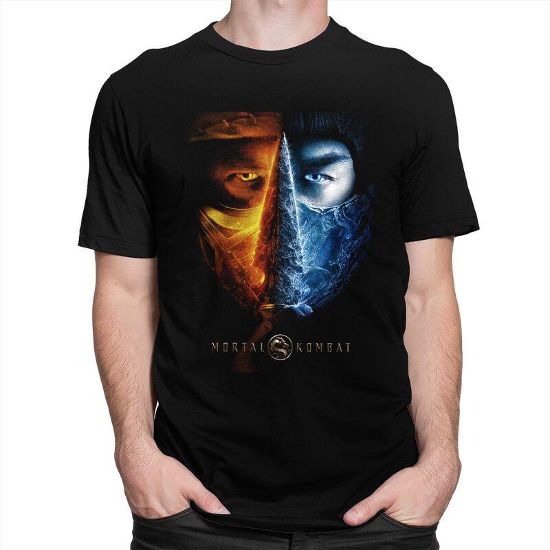 Individuelle Mortal Kombat Sub Zero Scorpion T-Shirts für Herren Reines Baumwoll-T-Shirt Tops Kampfspiel-T-Shirt Kurzarm Freizeit-T-Shirt