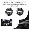 För Ford Mustang 2015- Kolfiber Interiör 2 st Bil Multimedia Knopp Dekoration Klistermärke Dekal Överdrag List Biltillbehör