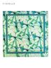 Green Flowers 100% Natural Silk Scarf Women Twill Shawl Wrap Bandana Hijab Luxury Gifts Headband Square Kerchief 90CM