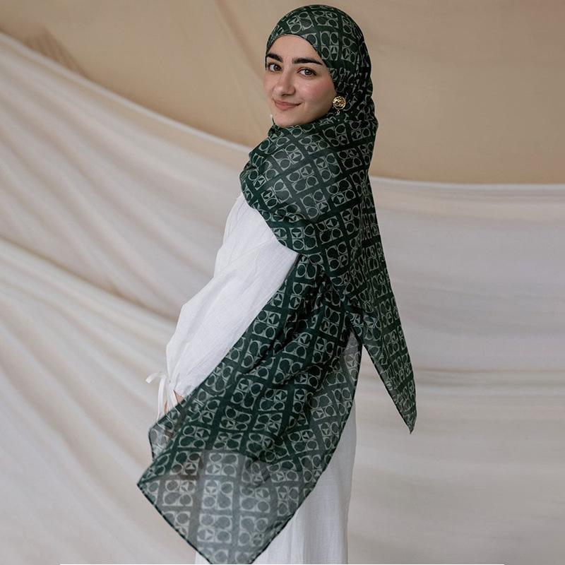 Watercolor Tie-Dye Scarf Shawl Travel With Polyester Long Scarf Turkey Middle East Headscarf