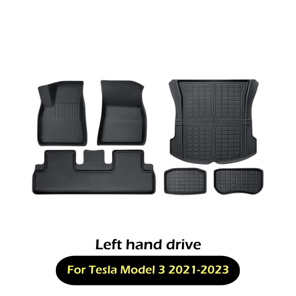 3D Floor Mats For Tesla Model 3 Highland Model Y 2017 to 2025 All Weather Floor Carpets Trunk Mats Waterproof Cargo Liner
